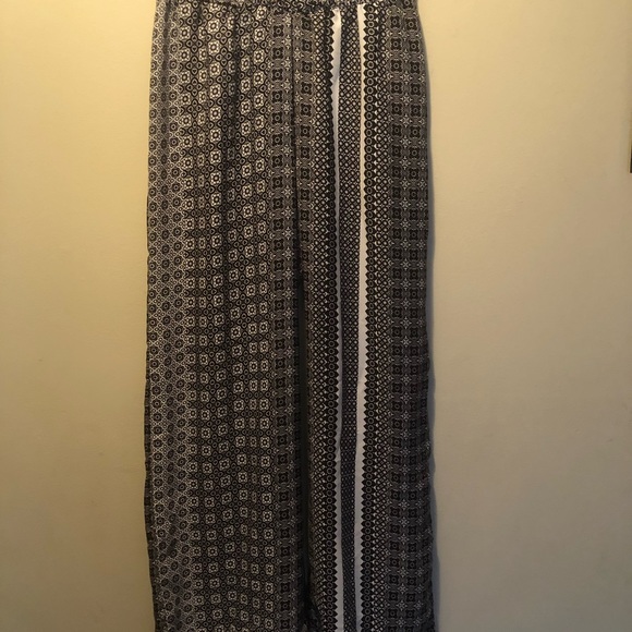 Boho Hippie Wide Leg Black & White - Picture 7 of 8